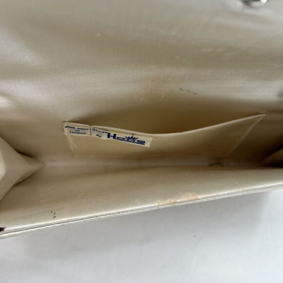 VTG Hoag Stunning Satin Beaded Evening Clutch Purse Wedding Holiday Classy Party - Picture 9 of 16